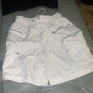 Forever 21 White Ruched Shorts